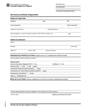 Sol Licitud Certificat D&amp;#39;esportista Secretaria General De L&amp;#39;Esport Esports Gencat  Form