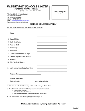 Filbert Bayi Primary School  Form