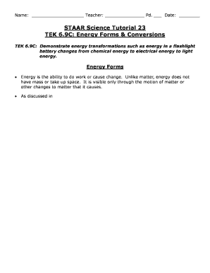 Staar Science Tutorial 23 Answer Key  Form