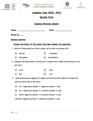 Grade 5 Science Questions and Answers PDF  Form