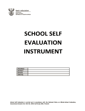 School Self Evaluation Instrument  Form