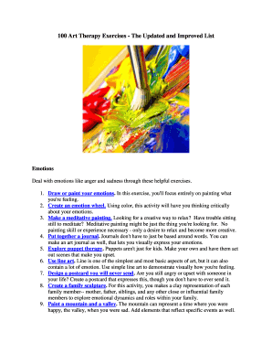 Art Therapy Activities PDF  Form