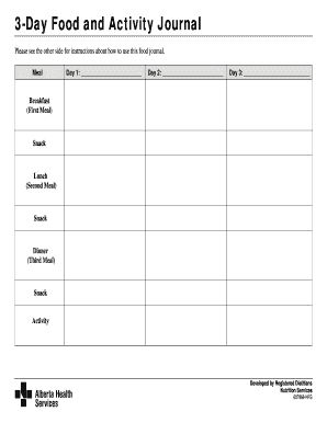 3 Day Food Journal 607866 NFS TEMP PRINTER Jul 18doc Cfpcn  Form