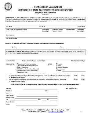  Verification of Licensure and Certification of State Oregon Gov 2015