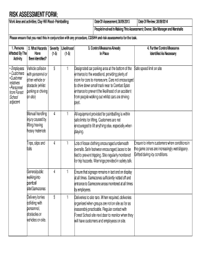 Paint Balling Risk Assessment  Form