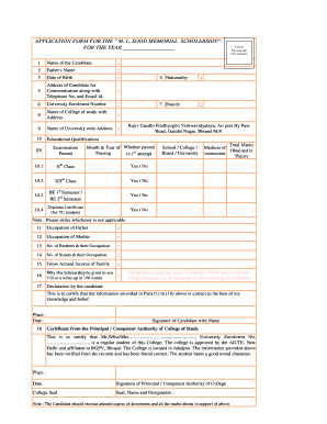 Ml Sood Memorial Scholarship  Form