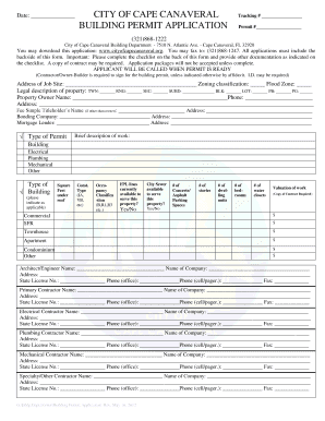 City of Cape Canaveral Building Department  Form