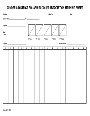 DUNDEE Amp DISTRICT SQUASH RACQUET ASSOCIATION MARKING SHEET Ddsra Org  Form