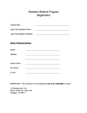 Resident Referral Form