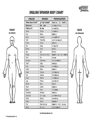 ENGLISH SPANISH BODY CHART  Form