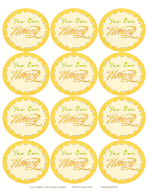 Honey Jar Labels Printable  Form