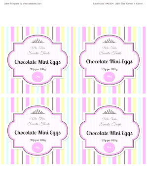 Sweet Jar Labels Template  Form