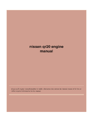 Nissan Qr20 Engine Manual PDF  Form