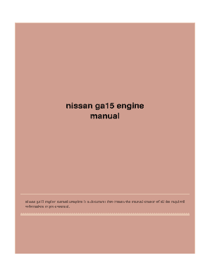 Nissan Ga15 Engine Manual PDF  Form