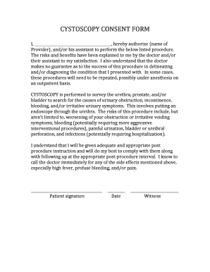 Cystoscopy Consent Form