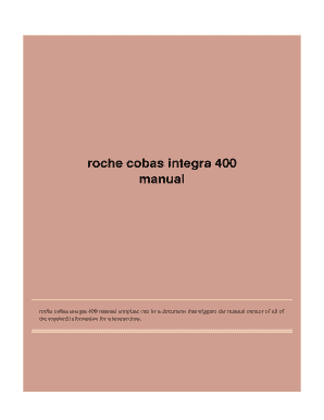 Cobas Integra 400 Plus Service Manual PDF  Form