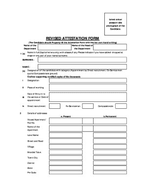 Revised Attestation Form