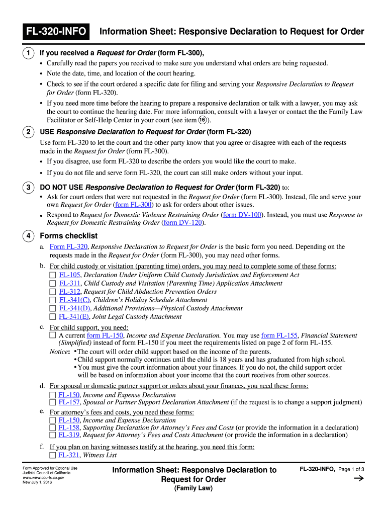 Fl 320 Info Information Form