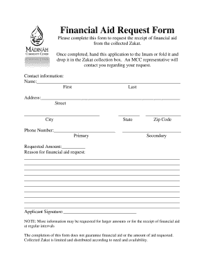 Financial Aid Request Form