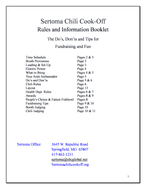 Team Rules Sertoma Chili Cook off  Form