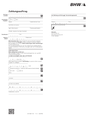 Zahlungsauftrag Bhw  Form