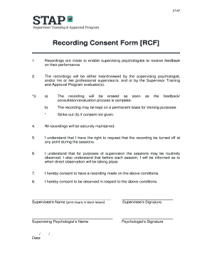 Recording Consent Form RCF Bstapbborgbau Stap Org