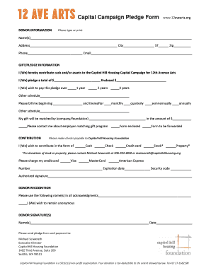 Capital Campaign Pledge Form