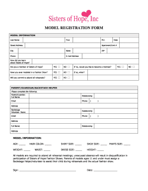 Model Registration Form
