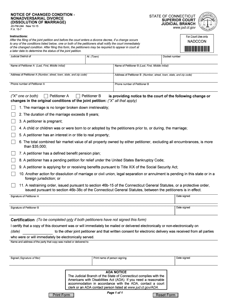 Get and Sign JD FM 244 New 10 15  Jud Ct 2015-2022 Form