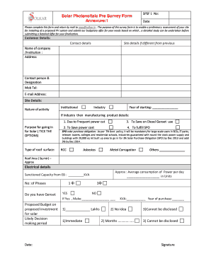 Solar Site Survey Checklist PDF  Form