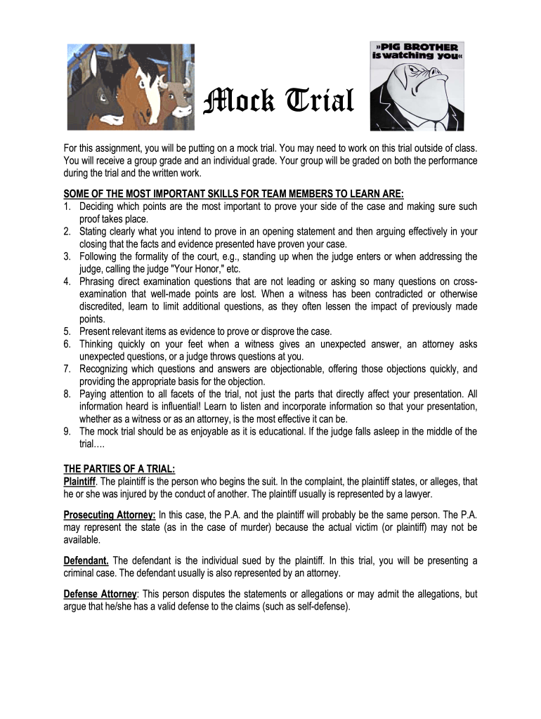 Animal Farm Mock Trial  Form