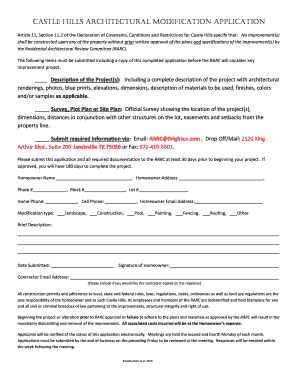 CASTLE HILLS ARCHITECTURAL MODIFICATION APPLICATION  Form