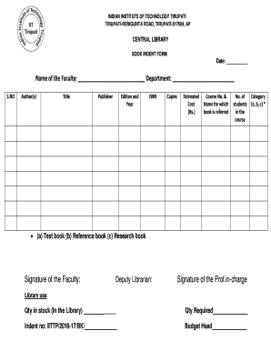 Hospital Indent Format