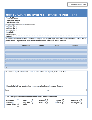 Borras Park Surgery  Form