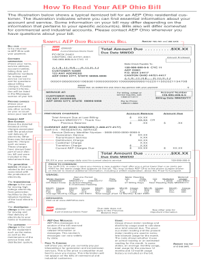 Aep Ohio Power Bill Sample  Form