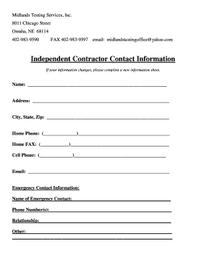 Midland Testing Services  Form