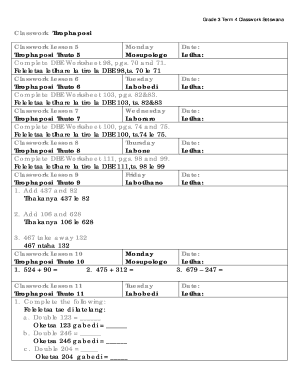 Setswana Lesson Plans Grade 3  Form