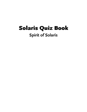 Solaris Quiz Book  Form