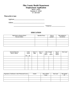 Dental Assistant Hygienist Employment Application Pikecountyil  Form