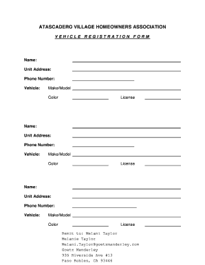 Vehicle Registration Form 2doc