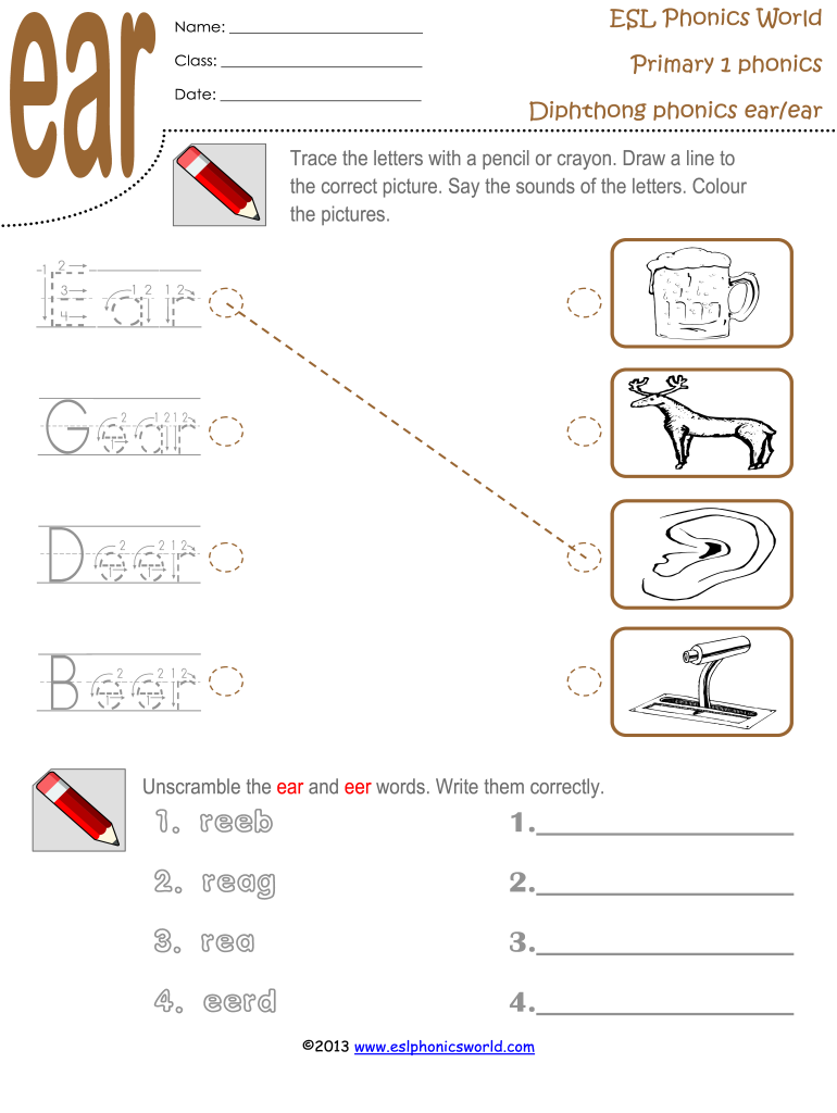 Ear Phonics Worksheet  Form