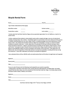 Bike Rental Form