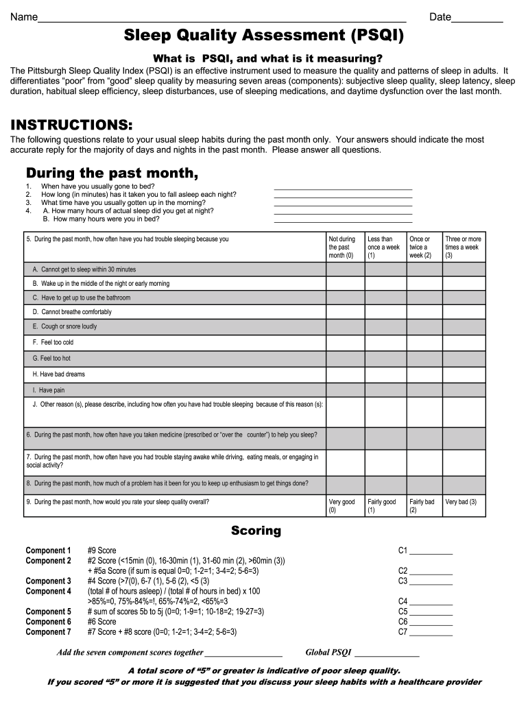 Psqi  Form