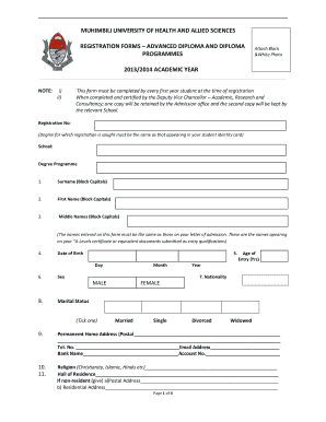 Muhas Registration  Form