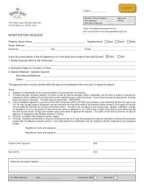 Towne Lake Hills Hoa  Form