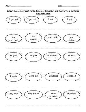 Colour Past Tense  Form