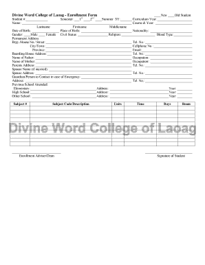Dwcl Student Portal  Form
