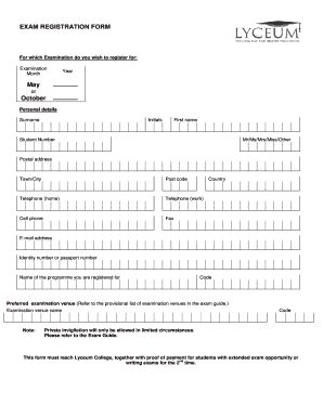 Lyceum Registration  Form