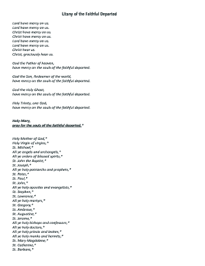 Litany for the Dead PDF  Form