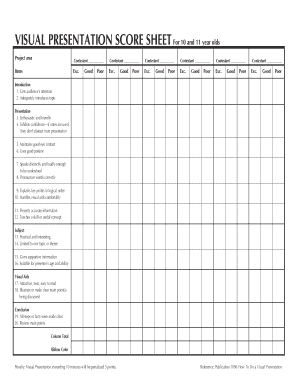 Presentation Scoring Sheet  Form